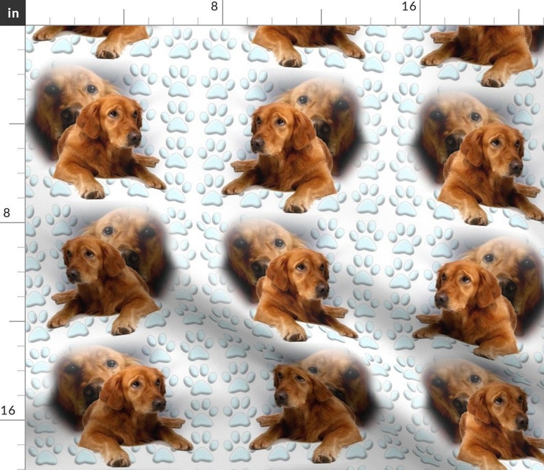 Golden Retriever Fabric Golden Retriever Portrait by Dogdaze Etsy