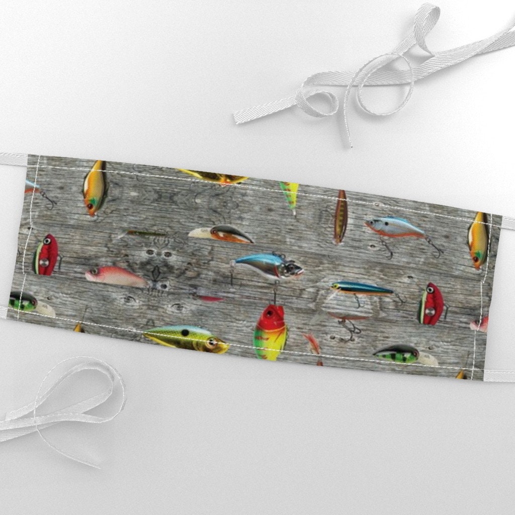 Fishing Lure Fabric Gone Fishing by Jenarra Fishing Lure Etsy