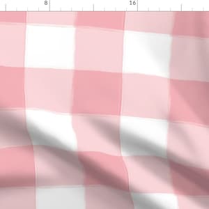 Large Buffalo Check Fabric - Large Perfect Pink Buffalo Check Plaid By Sugarfresh - Large Buffalo Check Fabric With Spoonflower