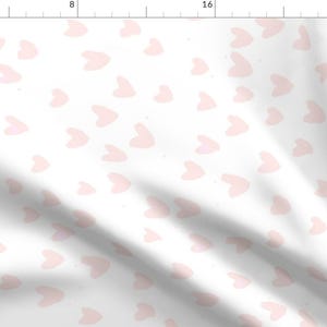 Light Pink Heart Fabric - Blush Hearts By Cest_La_Viv - Pink White Watercolor Hearts Girl Nursery Cotton Fabric By The Yard With Spoonflower