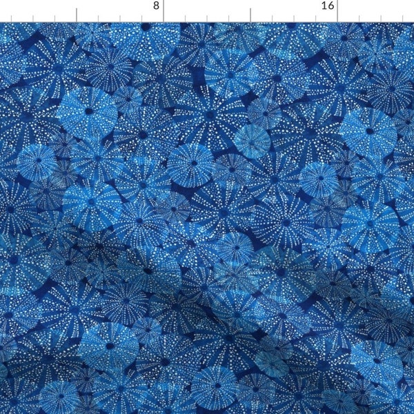 Sea Shell Fabric - Under The Water In Classic Blue By Lavish Season - Sea Shell Ocean Nautical Cotton Fabric By The Yard With Spoonflower
