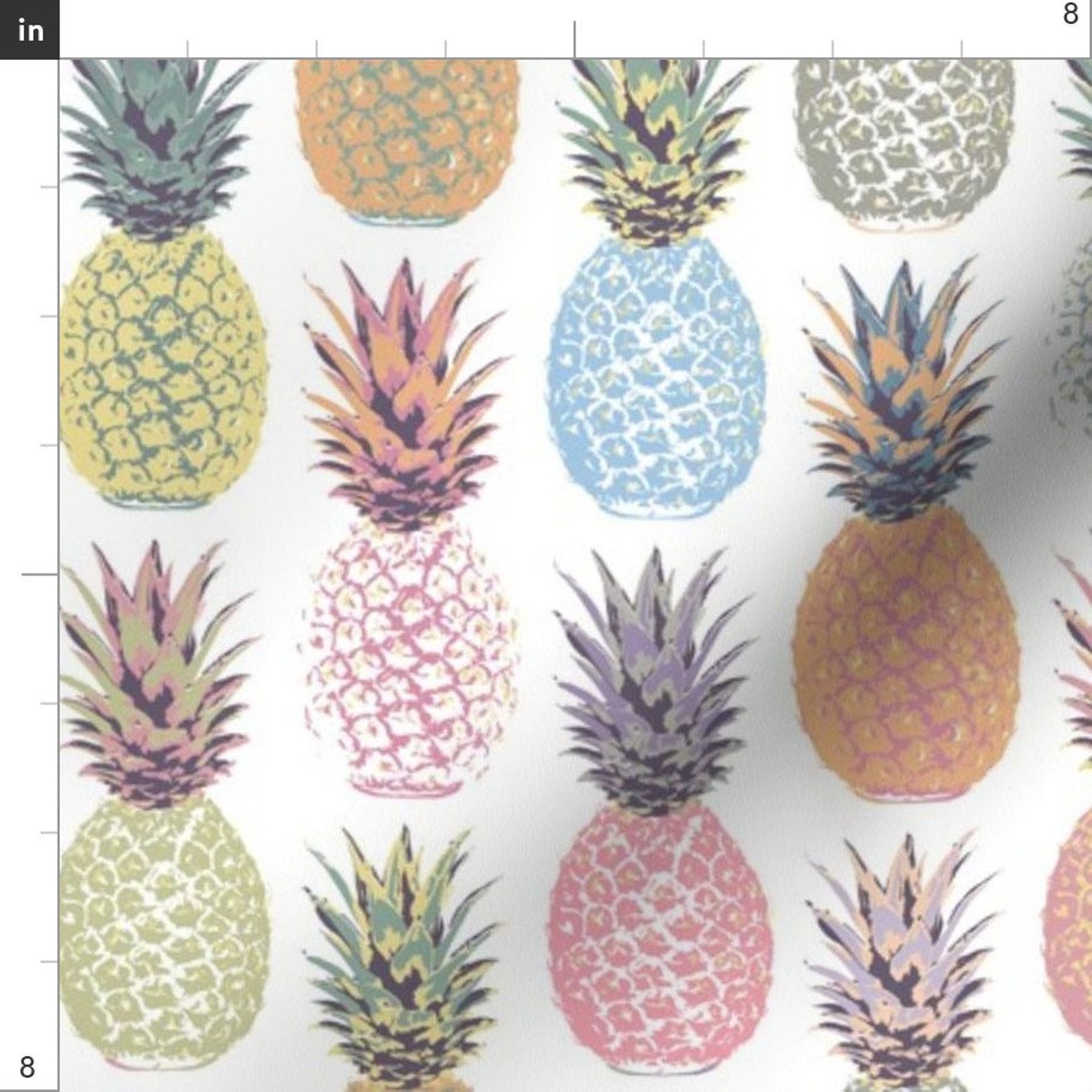 Pineapple Fabric Pineapple Summer by Mariafaithgarcia Etsy Australia