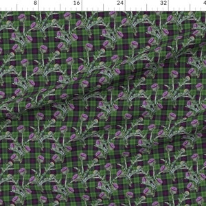 Tartan Thistle Fabric Feochadan Tartan By Lilyoake Tartan Green Purple Scottish Plaid Cotton Fabric By The Yard With Spoonflower image 3