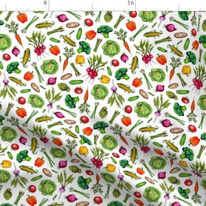 Vegetables Fabric - Spring Vegetable Garden Colorful Ditsy Veggies By Somecallmebeth - Vegetarian Vegan Cooking Fabric With Spoonflower