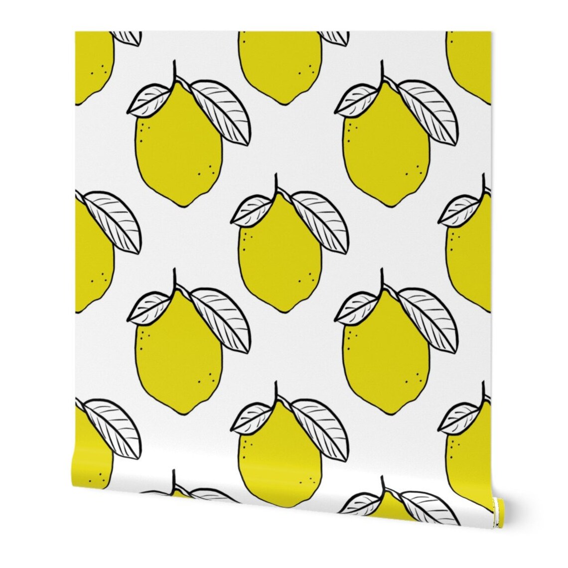 Lemons Wallpaper Modern Lemons by Tarareed Yellow Lemons Etsy