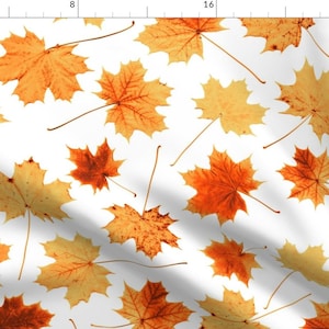Bold Maple Leaves Fabric - Maple Leaves - Harvest Colors, Life Sized By Weavingmajor - Home Decor Cotton Fabric By The Yard With Spoonflower