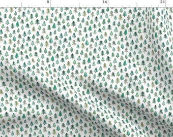 Watercolor Evergreens Fabric -Evergreen Christmas Trees Or Forest By Elena O'Neill Illustration - Cotton Fabric By The Yard With Spoonflower