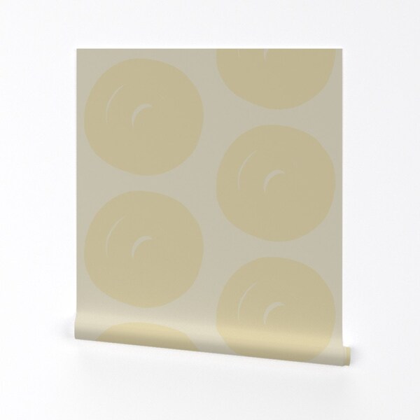 Modern Polka Dot Wallpaper - Large Dot Tans by ellencarroll - Large Print Removable Peel and Stick Wallpaper by Spoonflower