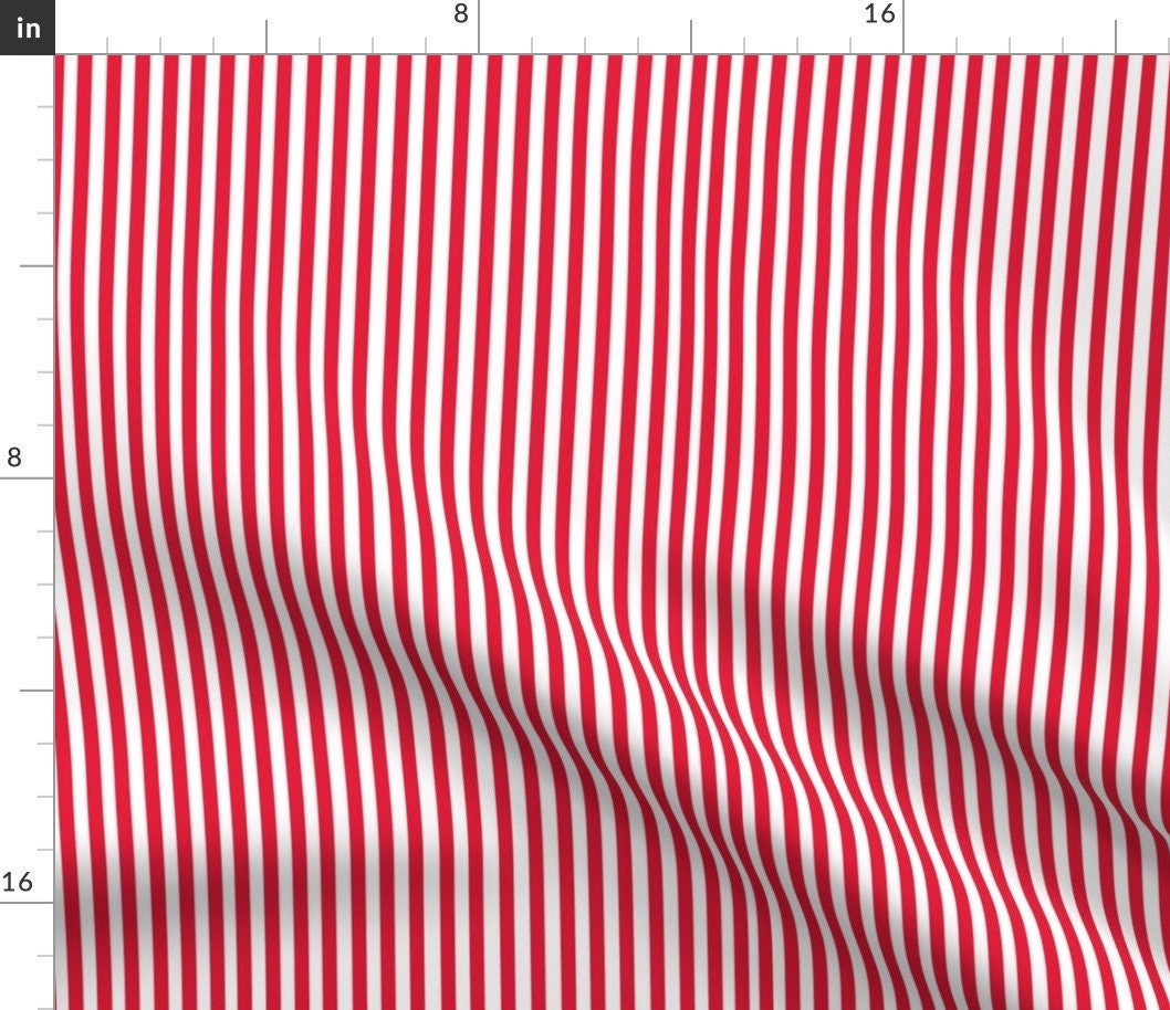 Red Pinstripe Fabric Perfectly Pinstripe In Red // White By | Etsy