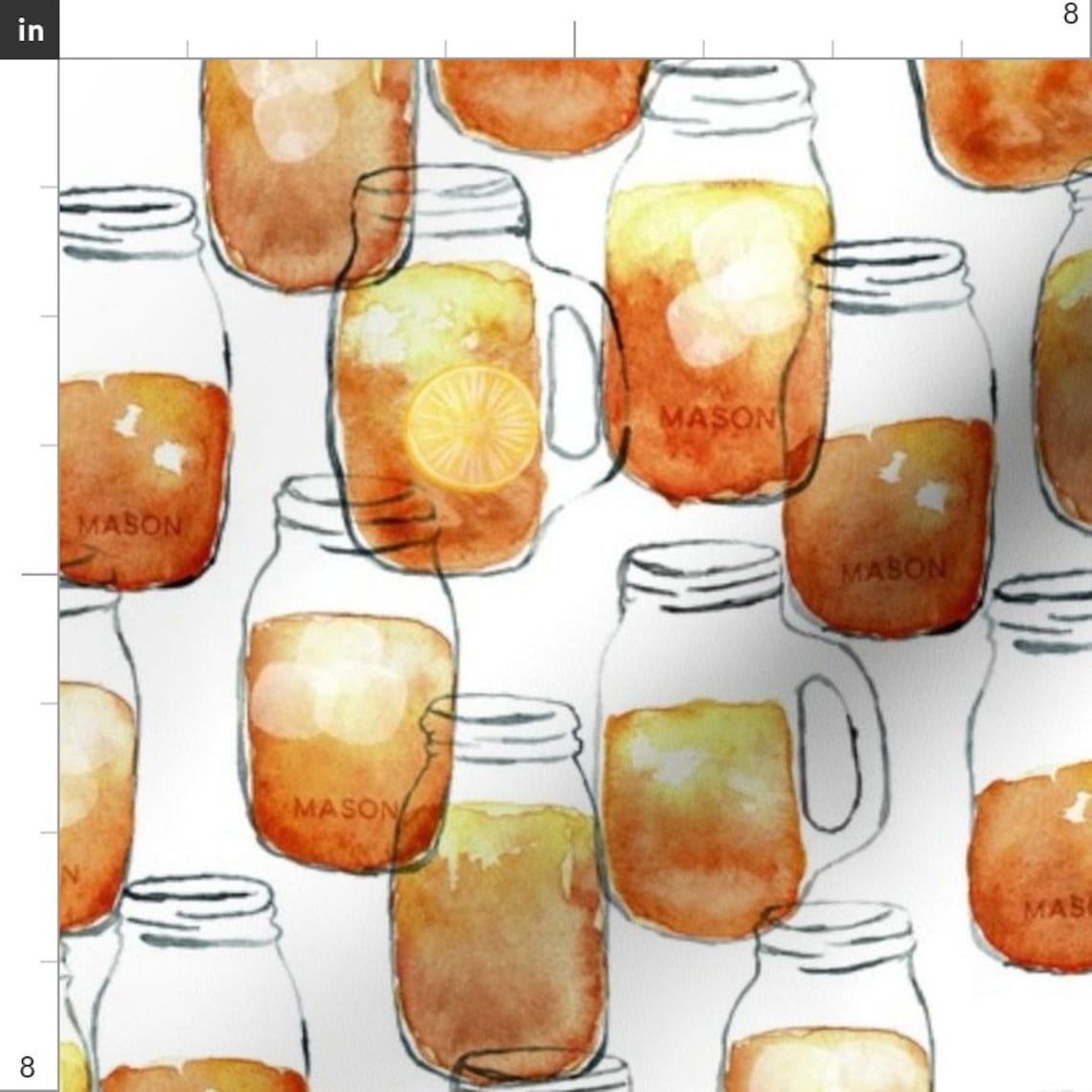 Sweet Tea Fabric Watercolor Sweet Tea Mason Jar by Etsy