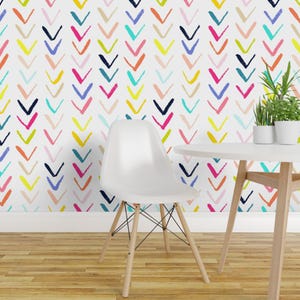 Chevron Wallpaper - Sketchy Arrows Summer Party By Theartwerks - Arrows Custom Printed Removable Self Adhesive Wallpaper Roll by Spoonflower image 1