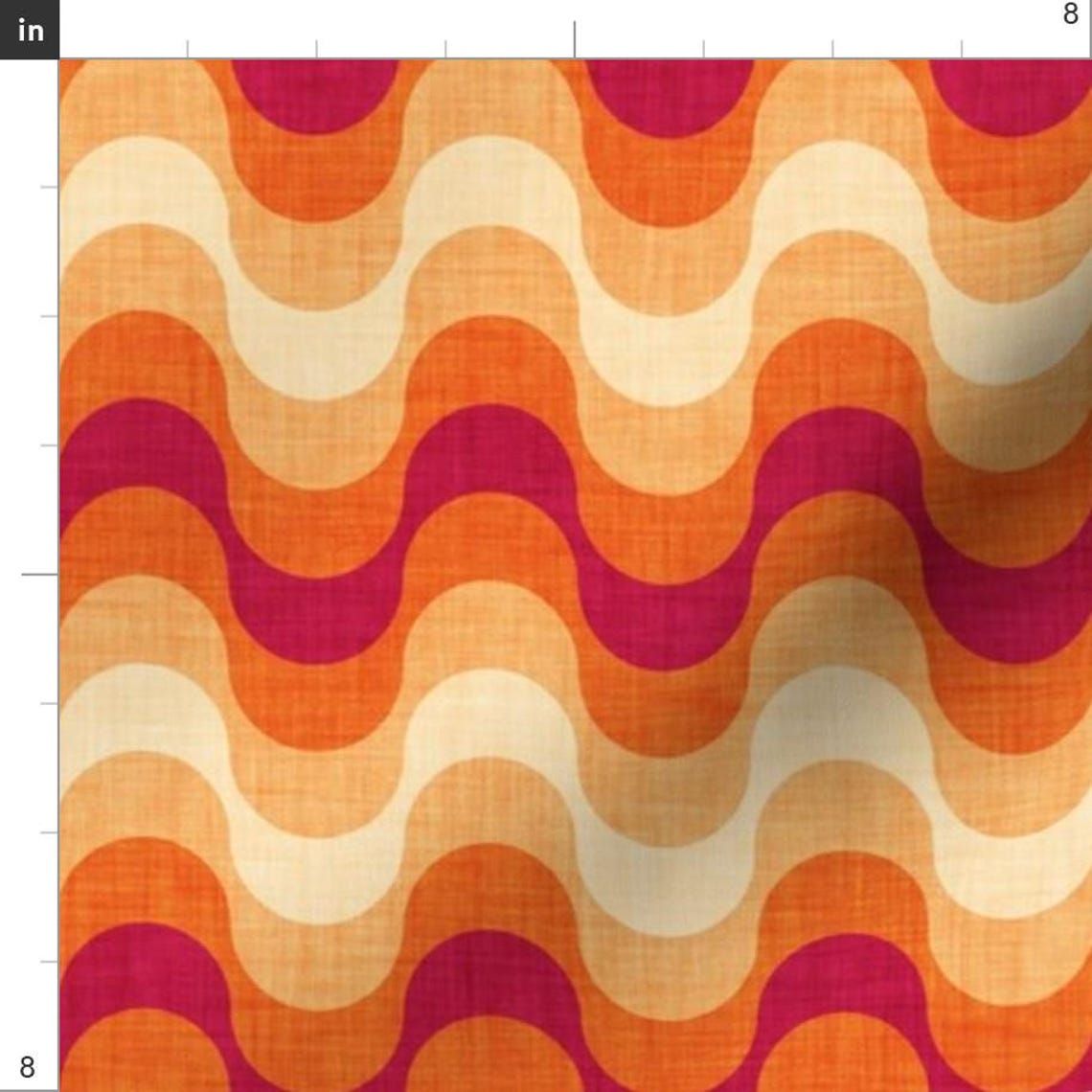 Small Stripes Tiny Retro Stripes Fabric - Small Scale Groovy Waves by Selmacardoso ...