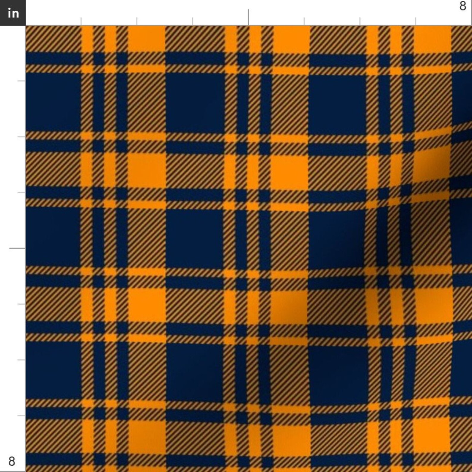 Orange and Blue Plaid Fabric Plaid the Great Outdoors Blue - Etsy