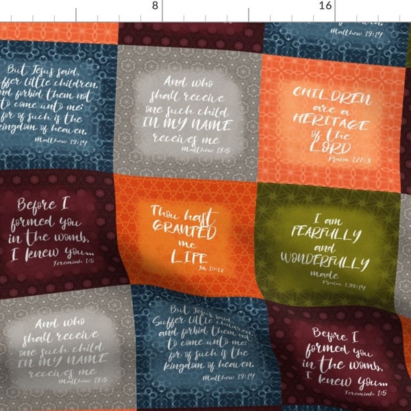 Scripture Quilt Fabric - Bible Verse Baby Quilt By Themadcraftduckie - Whole Cloth Cheater Quilt Cotton Fabric By The Yard With Spoonflower