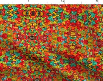 Gummi Bears Fabric - Gummi Bears By Purpleclovecreative - Gummi Bears Rainbow Colorful Candy Kids Cotton Fabric By The Yard With Spoonflower