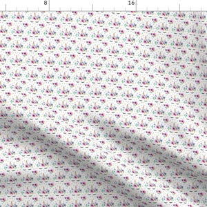 Unicorn Fabric - Unicorn Watercolor Floral On White Medium Size Gold Stars By Parisbebe - Unicorn Cotton Fabric By The Yard With Spoonflower