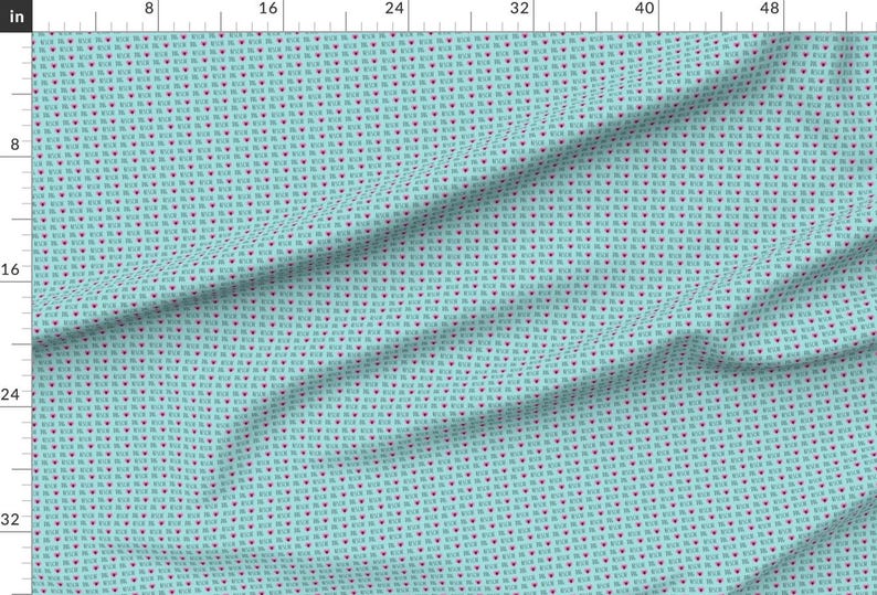 Adopt Fabric - Rescue Dog Hearts Fabric Blue By Petfriendly - Adopt Rescue Dog Heart Aqua Pink Cotton Fabric By The Yard With Spoonflower image 2