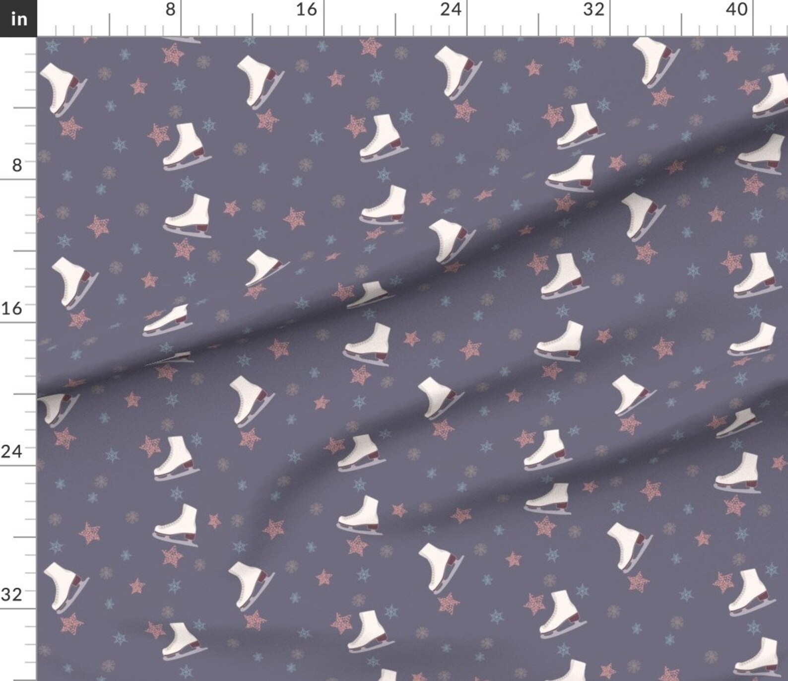 Ice Skating Fabric Iceskating2 by Maria Minkin Blades Etsy