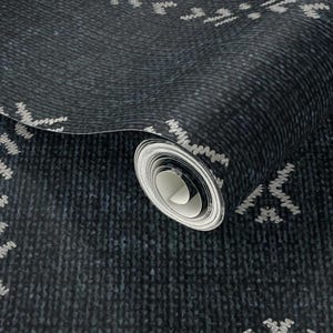 ストライプ壁紙 - Holli Zollingerによるフレンチリネンジオストライプダーク - Spoonflowerによるカスタムプリント剥がせる粘着壁紙ロール 画像 3