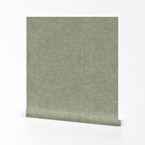 Neutral Sage Green Removable Peel and Stick Wallpaper - Faux Textured Look Solid Green - Wall Art Wall Decor - Sage Green by erin__kendal