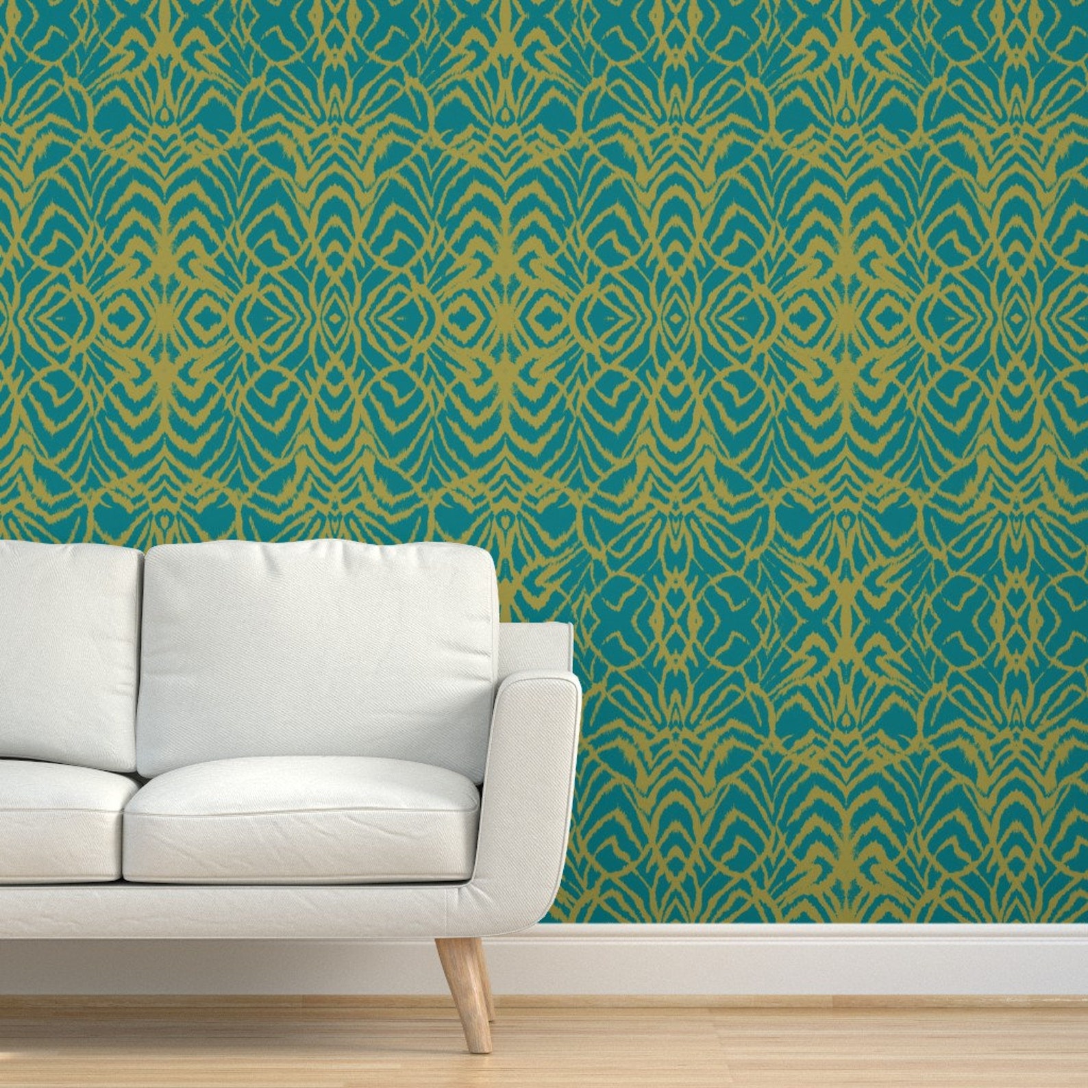Modern Ikat Wallpaper Wild Ikat Estelle by Ninaribena - Etsy