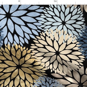 Large Scale Floral Fabric - Dahlias by nhuntsman - Colorful Dahlias Botanical Nature Spring Nursery Fabric by the Yard by Spoonflower 画像 1
