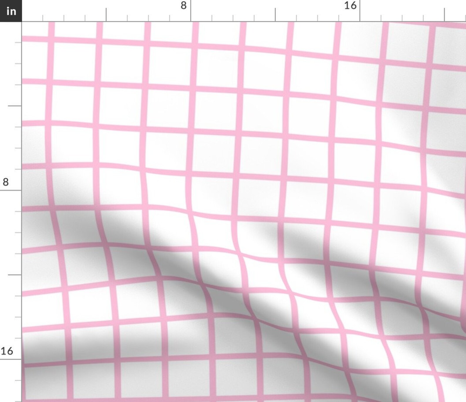 Abstract Modern Pink Grid Fabric Grid Pink on White by Etsy