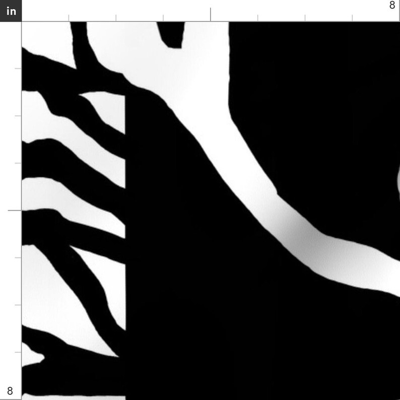 Painterlydc Black and White Trees Fabric Opposites Attract Etsy