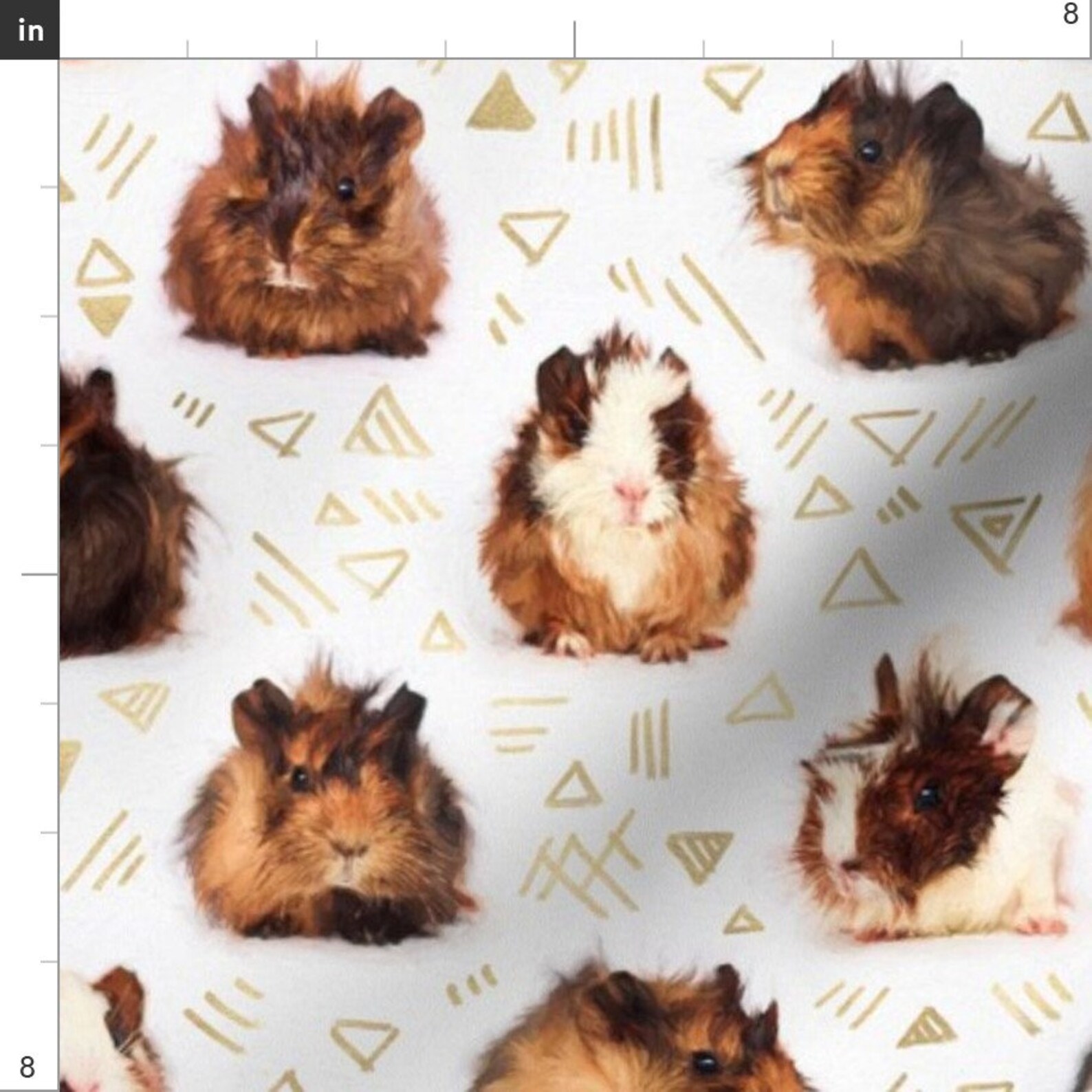 Geometric Guinea Pig Animal Fabric Lots of Little Guinea Etsy