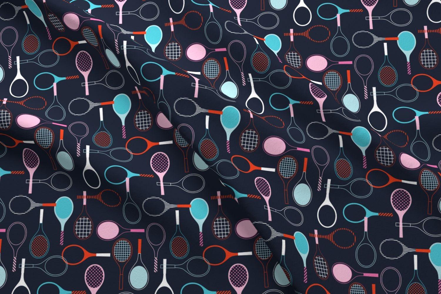 Mod Tennis Fabric Rackets By Katerhees Mod Scandi Athletic Etsy