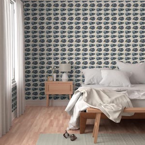 Coastal Wallpaper- Oysters In A Row - 6.35 Inches By Cityette - Beige Blue New England Removable Self Adhesive Wallpaper Roll by Spoonflower image 5