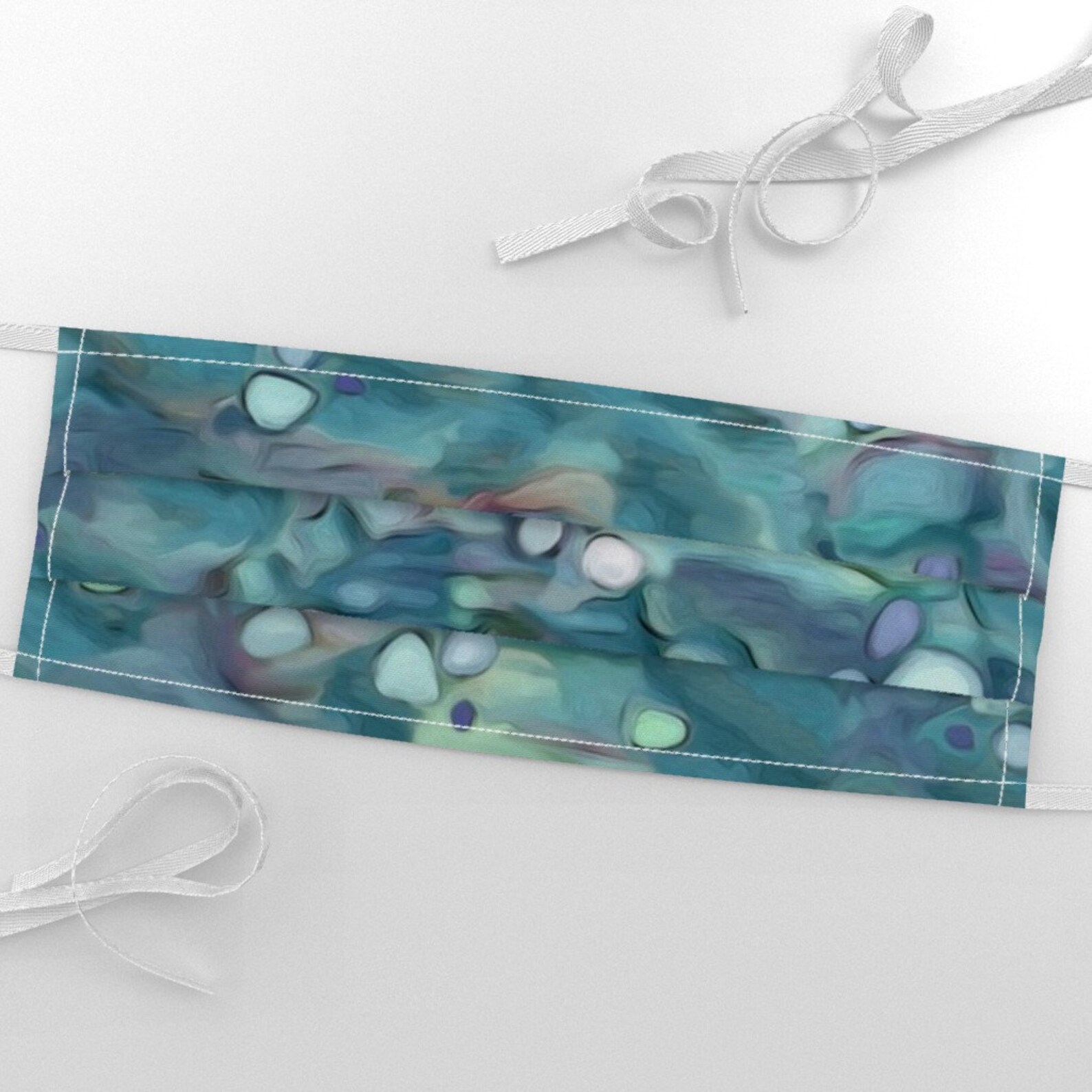 Batik Blue Water Sea Glass Fabric Blue With Sea Glass By Etsy