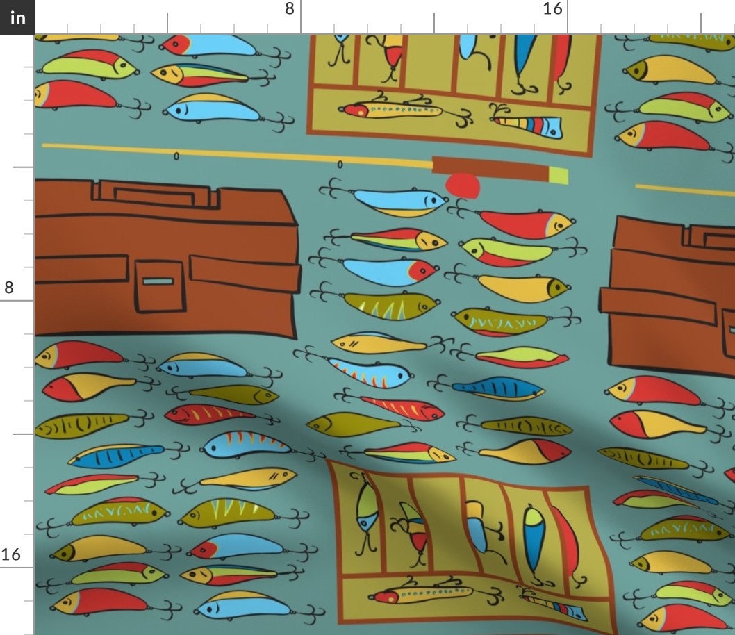 Gone Fishing Fabric Fishing Lures P3 by Creativeallure Summer