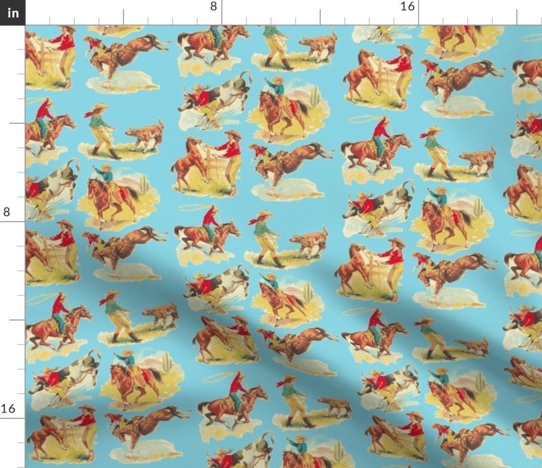 Cowboy Fabric Cowgirl Cowboy Rodeo by Parisbebe Cowgirl Rodeo Western