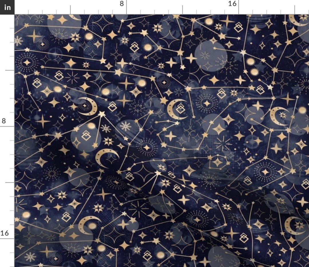 Constellations Fabric Tracing Constellations by Kociara Moon Stars