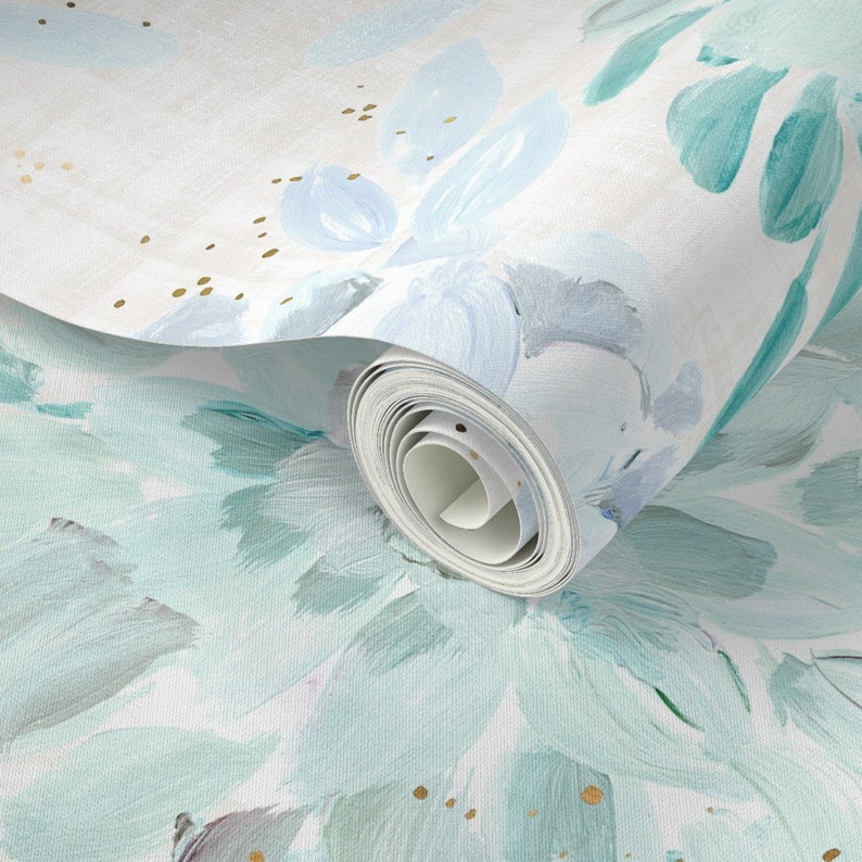 Succulent Wallpaper succulent Rosettes Cool Pastels by - Etsy