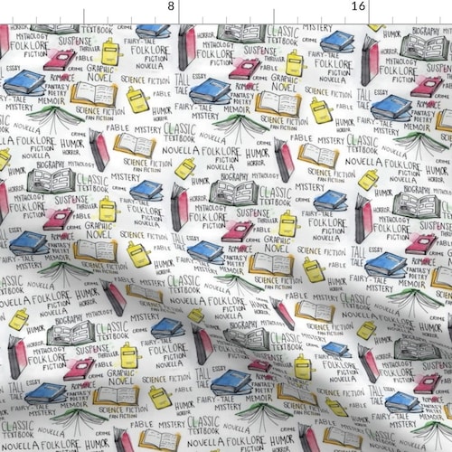Library Books Fabric for the Love of Reading by Etsy