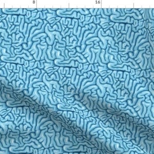 Zombie Brains Fabric - Blue Brains by sufficiency - Halloween Blue Spooky Scary Ghosts Seasonal Haunted  Fabric by the Yard by Spoonflower