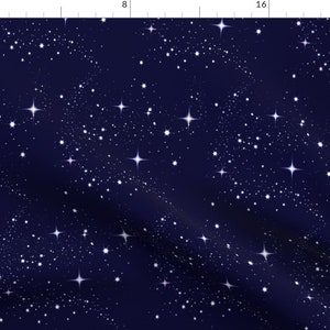 Astronomy Constellation Fabric - Galaxy Glitter Night Sky By Litlnemo - Astronomy Navy Stars Cotton Fabric By The Yard With Spoonflower