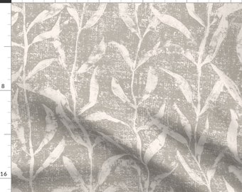 Boho Botanical Fabric - Boho Leaves by michele_norris - Nature Garden Vines Leaves Neutral Garden Fabric by the Yard by Spoonflower