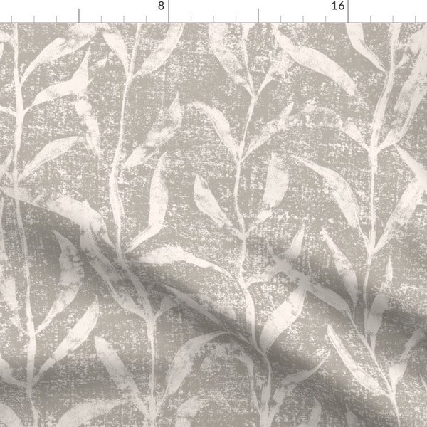 Boho Botanical Fabric - Boho Leaves by michele_norris - Nature Garden Vines Leaves Neutral Garden Fabric by the Yard by Spoonflower