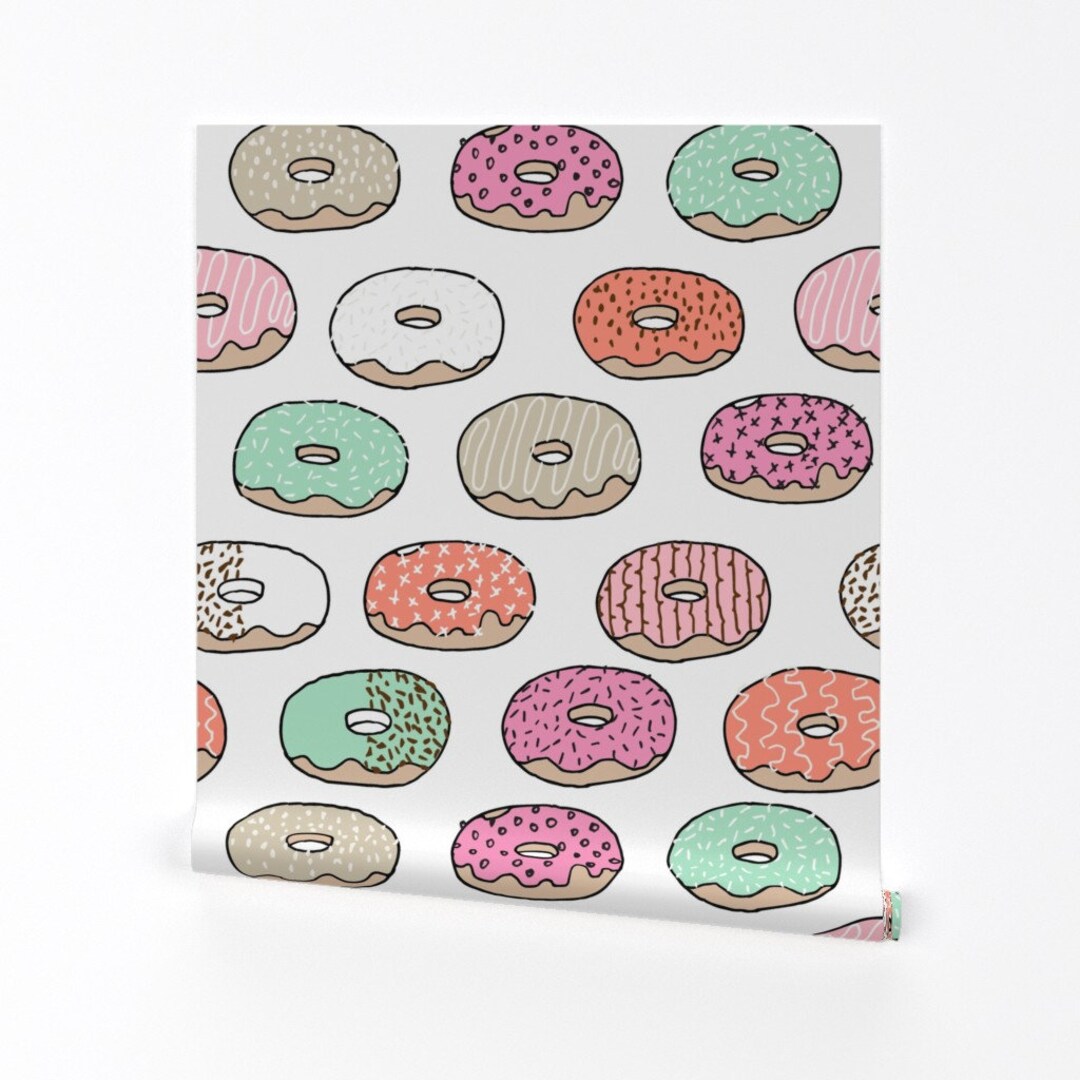 Donut Wallpaper Donuts Pink Mint Orange Coral Food de Andrea Lauren ...