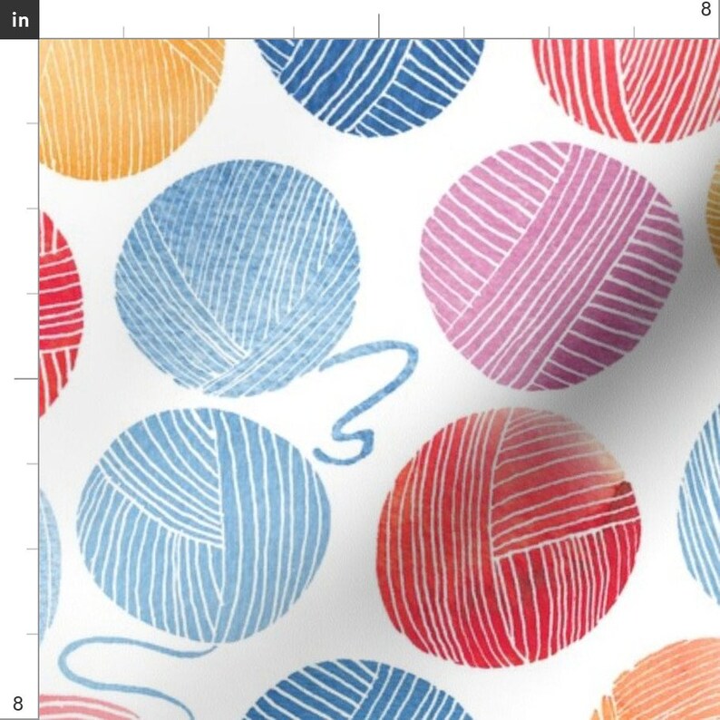 Colorful Balls Of Wool Fabric Yarn Pattern Watercolour By Etsy