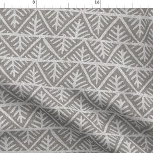 Mudcloth Fabric - Textured Mudcloth In Gray By Willowlanetextiles - African Mudcloth Cotton Fabric By The Yard With Spoonflower
