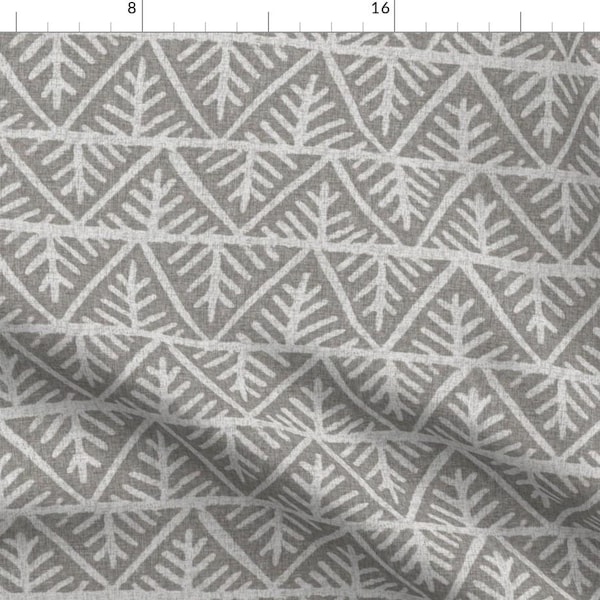 Mudcloth Fabric - Textured Mudcloth In Gray By Willowlanetextiles - African Mudcloth Cotton Fabric By The Yard With Spoonflower