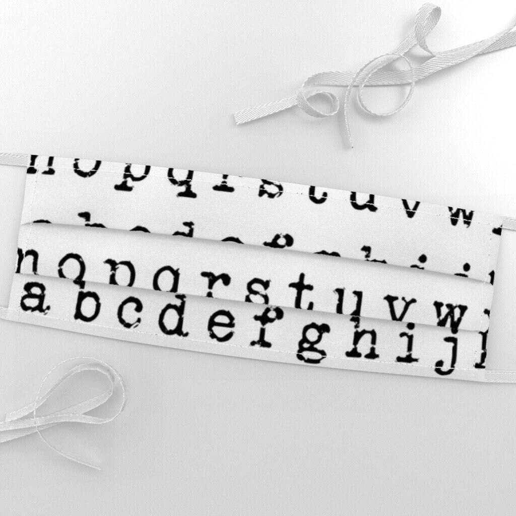 Typewriter Letters Fabric Typewriter Alphabet Black on Etsy