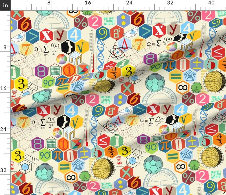 Math Fabric Math In Color By Chicca Besso Mathematics | Etsy