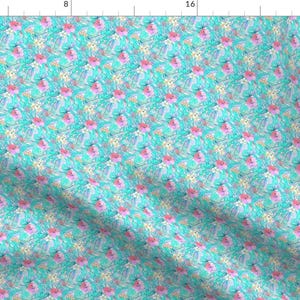 Hibiscus Fabric - Extra Tiny Pretty Pastel Hawaiian Hibiscus Print By Micklyn - Hawaiian Floral Cotton Fabric By The Yard With Spoonflower