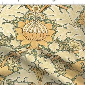 William Morris Fabric - Growing Damask by peacoquettedesigns - Arts And Crafts Antique Victorian  Fabric by the Yard by Spoonflower