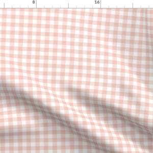 Blush Pink Gingham Fabric - Gingham Blush Pink by sugarfresh - Plaid Small Checks Buffalo Check Blush Pink Fabric by the Yard by Spoonflower imagen 1